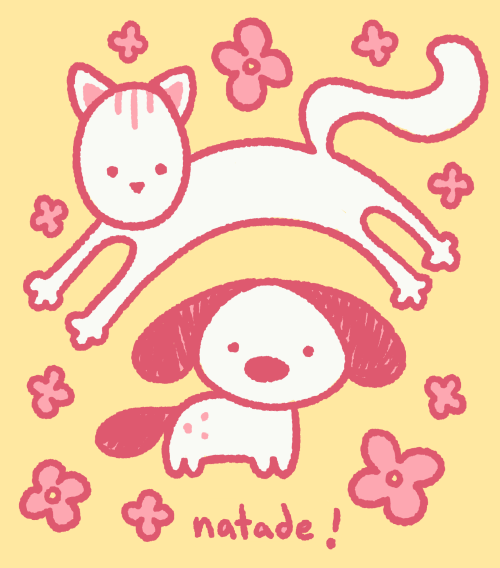 natade-art:hi everyone meet chester (dog) and sunny (cat) who i’ve been doodling on my notes a