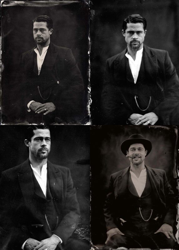 cineadictos:  Brad Pitt ambrotype by Stephen Berkman for The Assassination of Jesse