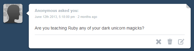 colgateanswers:  She has dark unicorn magic all her own…  X3 Hee.Also, WOO UPDATE!