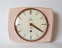 1950s Art deco style, ceramic kitchen clock.