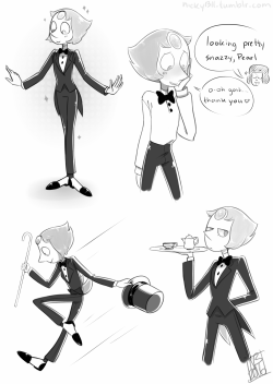 nicky1311:  not only are we getting more steven universe eps soon but pearl in a tux?  …i think my heart is gonna give out. 