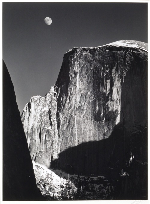 coltonwbrown:Moon and Half Dome, Yosemite National Park, California , 1960.Ansel Adams