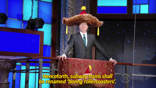illirya-ooc:  sandandglass:  Stephen Colbert issues proclamations wearing his big,