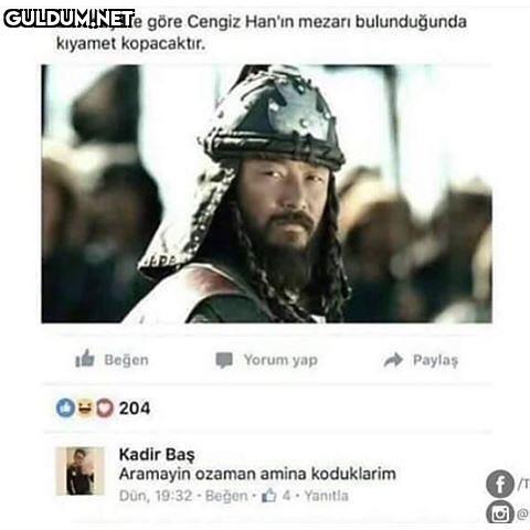 Bir rivayete göre Cengiz...