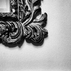 mookijoe:Reflection. #frame #mirror #decoration #black #white #photo #photography