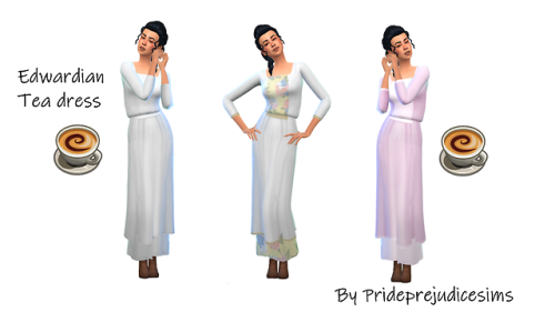 prideprejudicesims:Edwardian Tea DressA duel-skirted dress like those that were so popular in the 1910sThis dress it dedicated to @peebsplays! Thank you for being so sweet and making lovely cc!Low polyBGC20 ish swatchesRecolors allowedTag me if you useFrankenmeshDownload@sssvitlans #dresses#1910s cc
