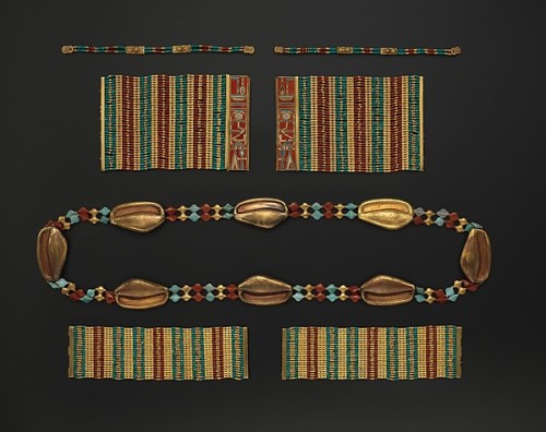 Cowrie Shell Girdle, Lion Bracelets, Bracelets with the Name of Amenemhat III, and Anklets of Prince