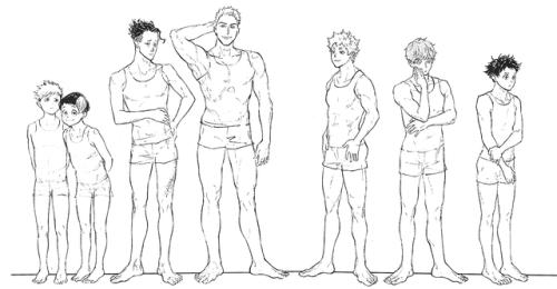 kanamesengoku:Height comparison lineups for the ladies and gents of Ballroom e Youkoso