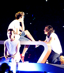 fyonedirection:  harry tying and kissing niall’s shoe | houston 