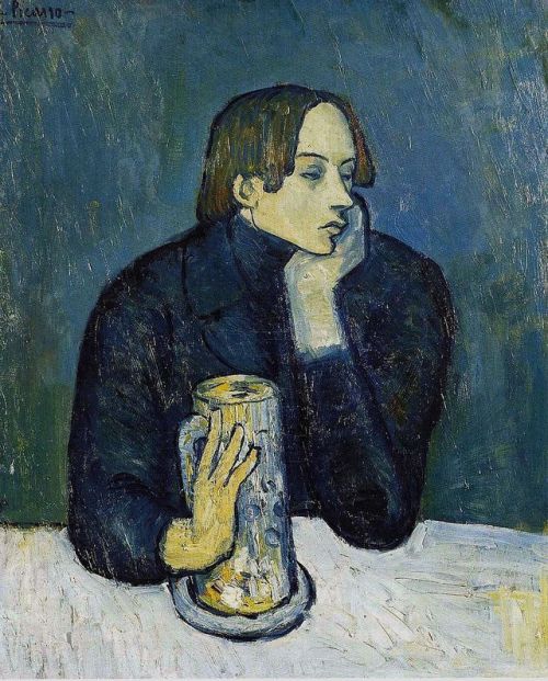 Le bock (Portrait de Jaime Sabartes)   -    Pablo Picasso, 1901-02Spanish,1881-1973Oil on canvas, 82