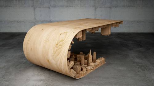 culturenlifestyle: 3D Printed Wave Table Made Of Wood & Steel By Mousarris Stelios Mousarris eme