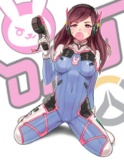 overwatch、d.va (overwatch)、sieyarelow、ウサギ、ピカピカ、バブルガム、ロングヘア、キーチェーン、スキンタイト、ヘッドフォン、ボディスーツ、ben-day