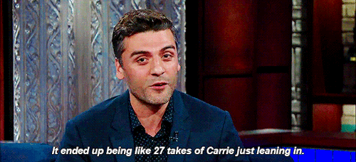 redlipstickandhairbows:oscaricaas:Oscar Isaac on how Carrie Fisher slapped him 27 timesTo quote my s