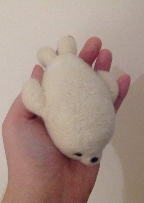 Porn Pics needle felted baby seal!