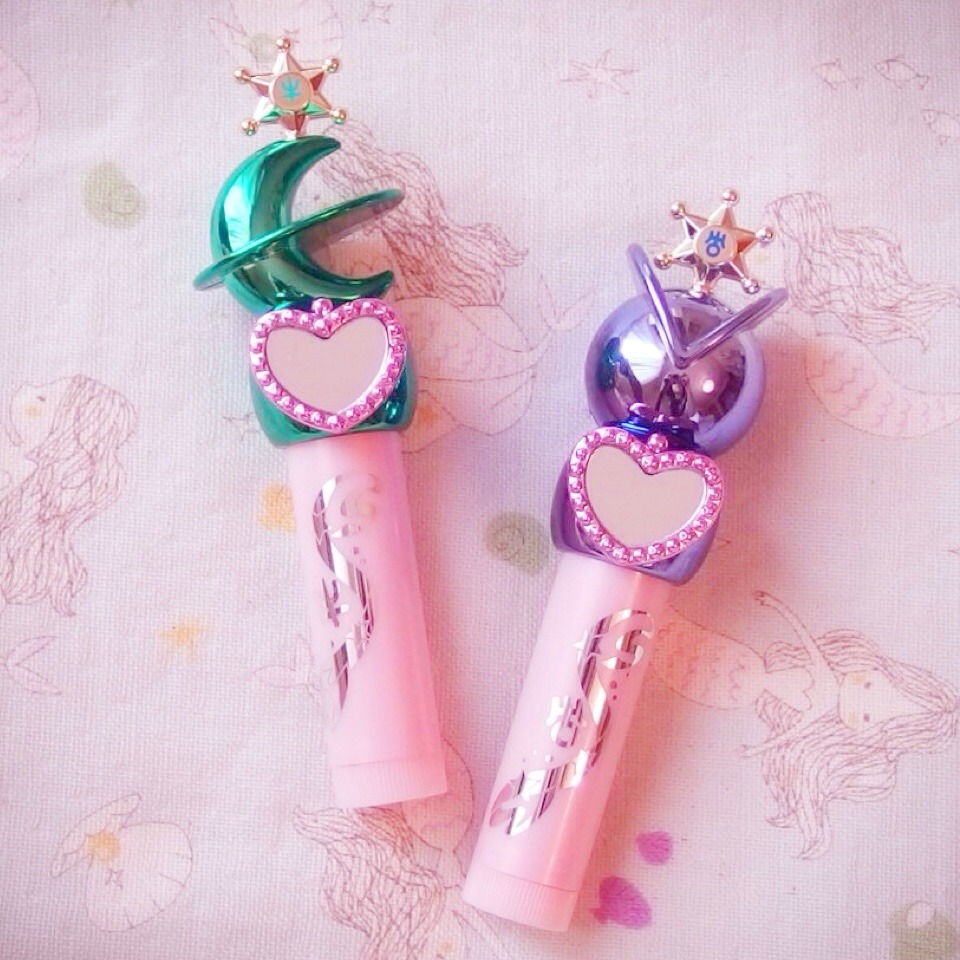 bitmapdreams:  Sailor Neptune and Sailor Uranus  Twin Lip Cream Rod by Bandai 