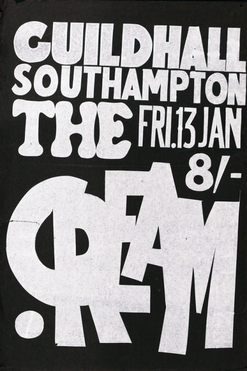 psychedelic-sixties:

 Cream concert at The Guildhall Southampton - January 13, 1967 #cream band#cream poster