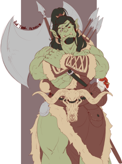 bristlefurr:My boy Zol’Thar, Half-orc Barbarian,