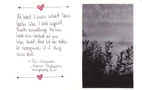 At least I know what love looks like, I told myself. That’s something. No one had ever looked 