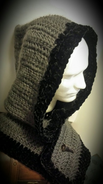 Crocheted slouchy beanies and hooded cowls. These are super soft, machine washable and very comfy!