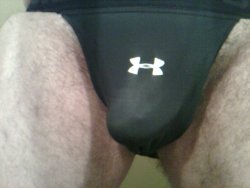 undiescub:  Me in my jockstrap, front and rear view! I hope y’all like! 