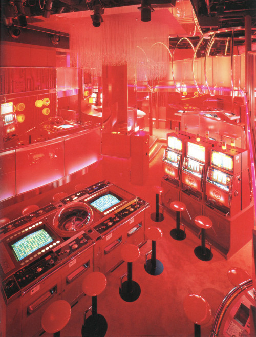 newwavearch90:Dr. Jeekahn’s Game Center - Tokyo - designed by Syd Mead & Dyflex Creation Inc. (1