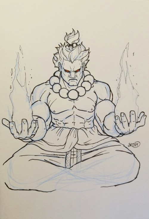 Inktober Drawlloween day 17. Theme: Demon. The real raging demon: Akuma!! @inktober @greatpumpkincul