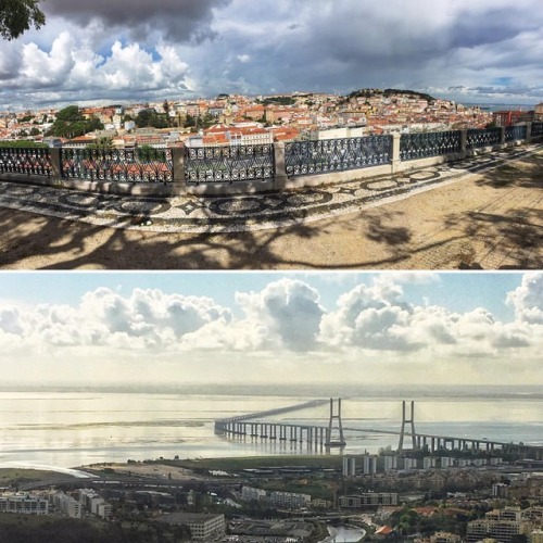 Views of Lisbon on a stormy spring day #cityscape #lisbon #capitalcities #portugal #oldtown #bridges