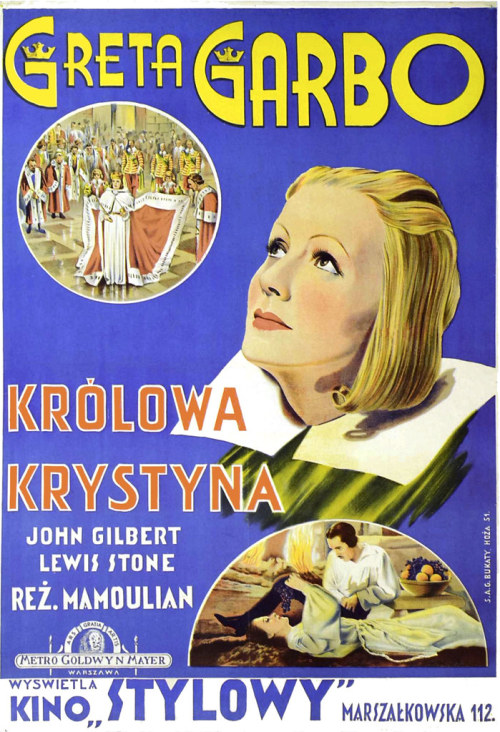 HRYNIEWIECKI, J. “Królowa Krystyna”, 1934. by Halloween HJB Poster for the Garbo film, 