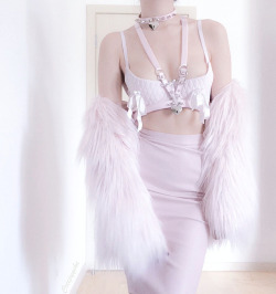 Creepyyeha:  Safe Heart Harness And Choker In Pink 