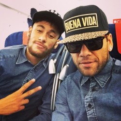 dsjneymar:  Neymar and Dani Alves | 24.11.2014 ( via Instagram )