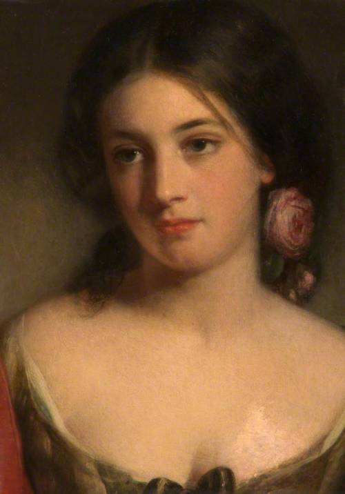 Portrait Study (Rose). Charles Baxter (British, 1809-1879). Oil on canvas. Gallery Oldham.Baxter was