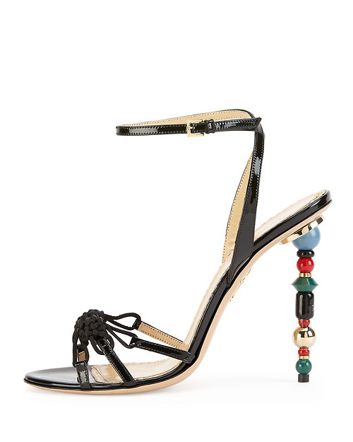 Shoes Fashion Blog Charlotte Olympia “Imperial” bead heel sandal via Tumblr