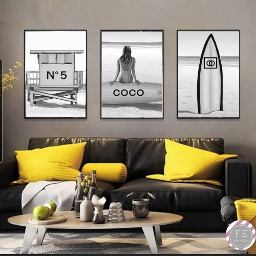 BEACH WALL ART, Set of 3 prints My etsy store link is in the bio :) FashionistaeraDesign.etsy.com #f