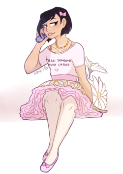 honeynuggets:  toudou for the transbikes theme week!! she was wearing jeans but then i wanted to give her a petticoat ╮(╯▽╰)╭ let’s call it ‘smart casualwear’