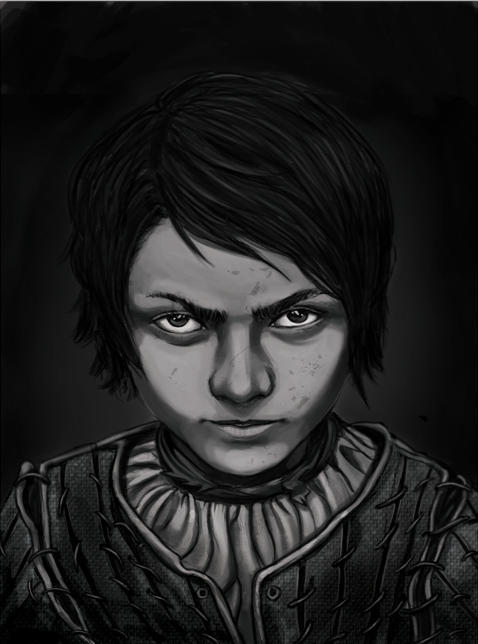 octosquiddle:  From start to finish of the Arya Stark picture I recently uploaded.