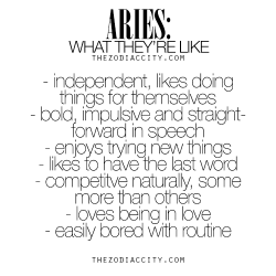zodiaccity:  Aries: What They’re Like.