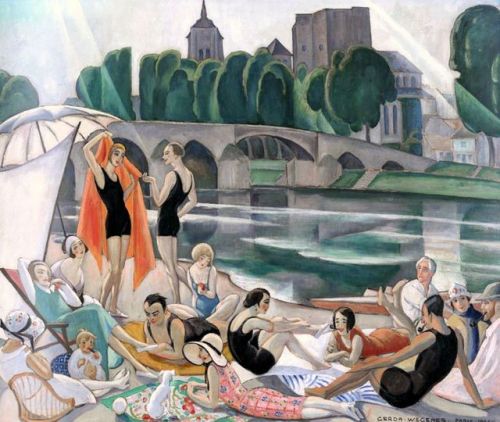 On the banks of the Loire (Beaugency artists colony)   -  Gerda Wegener ,1926.Da