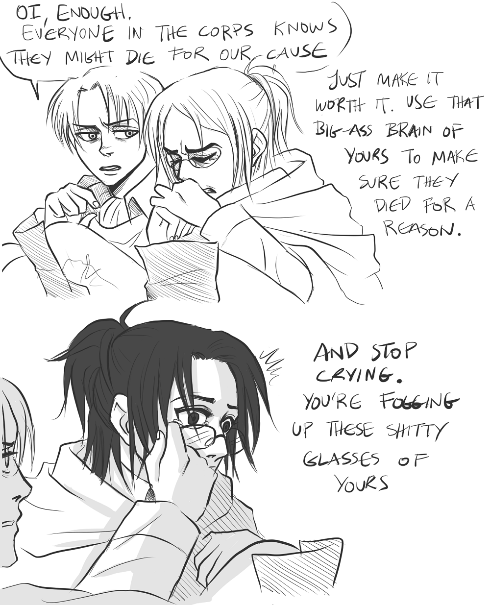 drinkyourfuckingmilk:  I wanted to draw the origin of the “shitty-glasses” nickname