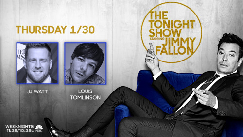 @FallonTonight Fun show tonight! @JJWatt is here! Plus, talk + music from @Louis_Tomlinson! #FallonT