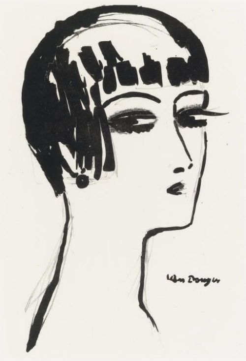 black-celluloid: Kees Van Dongen, Short hair (Juffermans L8C) c. 1926 lithograph via