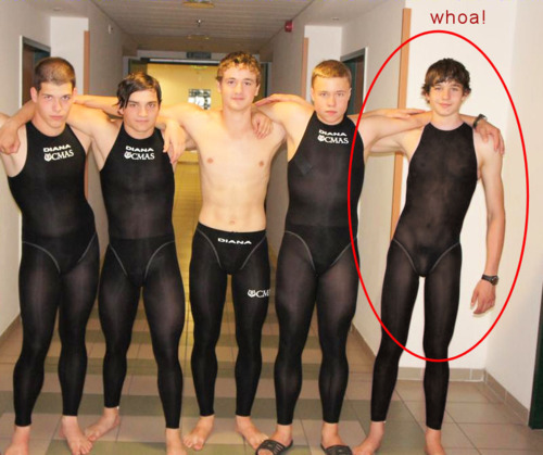 rockymountainboys4ever:  One of these swim jocks likes to compete commando!