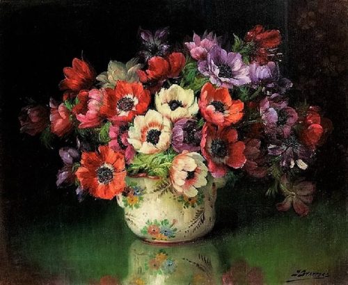 Julien Stappers (1875–1960)Still life of anemones