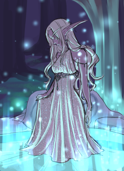 kittycatkissu:Been feelin the warcraft. Here’s Stella in a moonwell again haha.