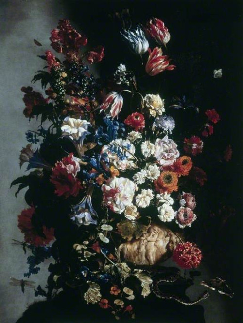 Still Life of Flowers in an Urn, Butterflies and a SnakePaolo Popora (1617 - 1673)