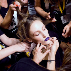 whitegirlsaintshit:  maccosmetics:  Backstage at Brain &amp; Beast, SS15 Barcelona Fashion Week   stealing my looks i see