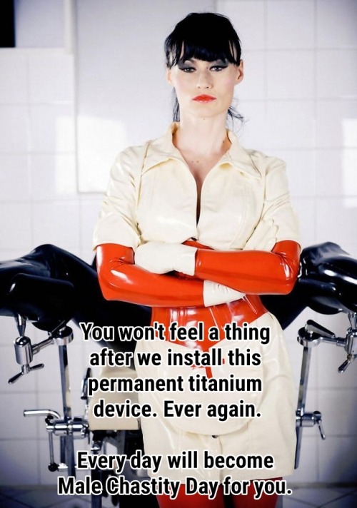 mrs-edge-says:Mrs Edge says that every single day is Male Chastity Day.…More captions at:http://Mrs-Edge-Says.tumblr.com Lucky me!! 😍😍🔐