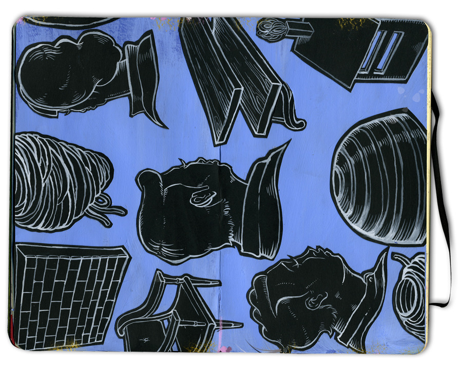 exhibition-ism:  Absolutely IN-LOVE with the sketchbooks of Brooklyn based artist Bryce