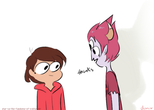 star-vs-the-fandoms-of-evil: Star and Marco and their wonderful tall angry demon friend Tom 
