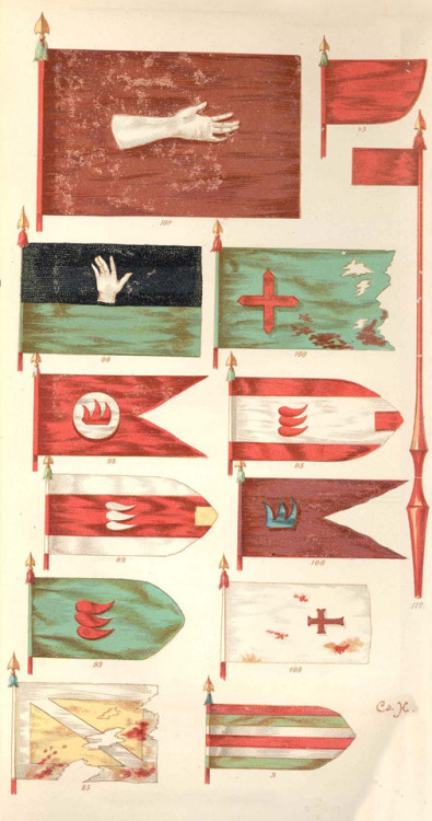 Károly Cserna - Transylvanian and Turkish military flags from 1600s (1898).