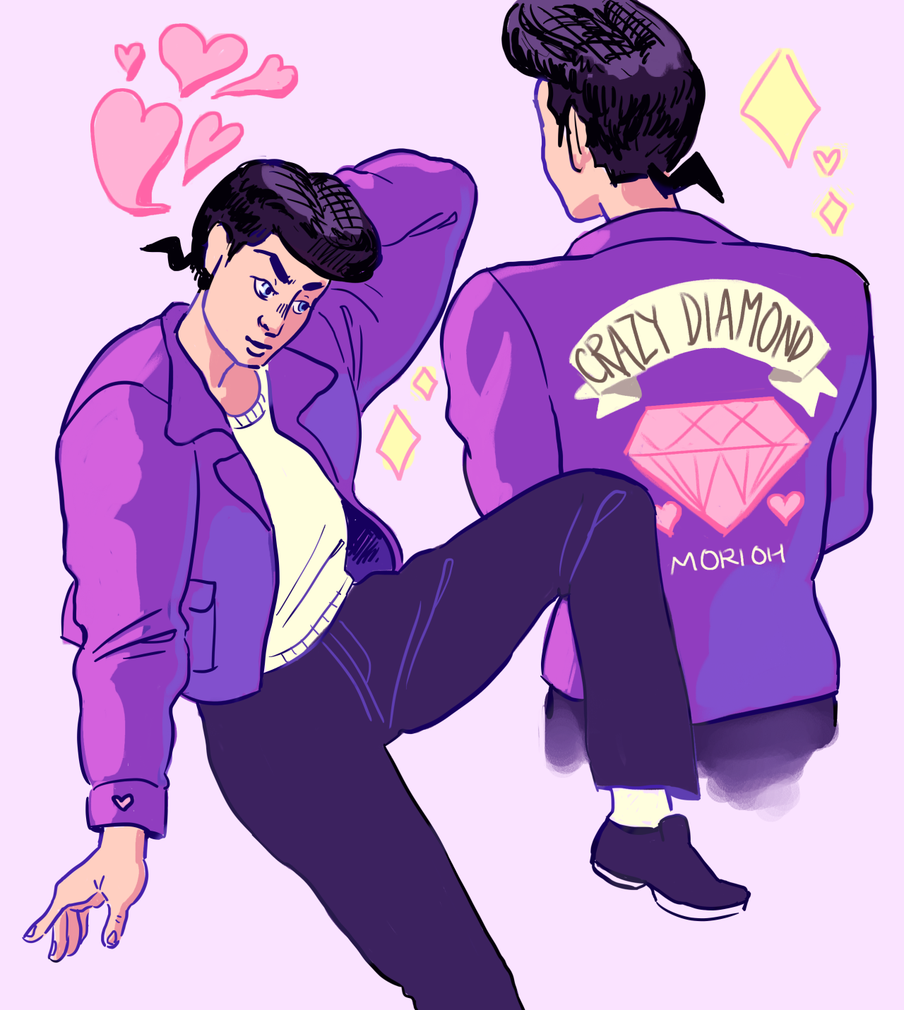 blaucat:  greaser Josuke doodles bc this kid would’ve definitely been one if he’d